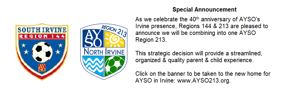 AYSO Irvine Special Announcement